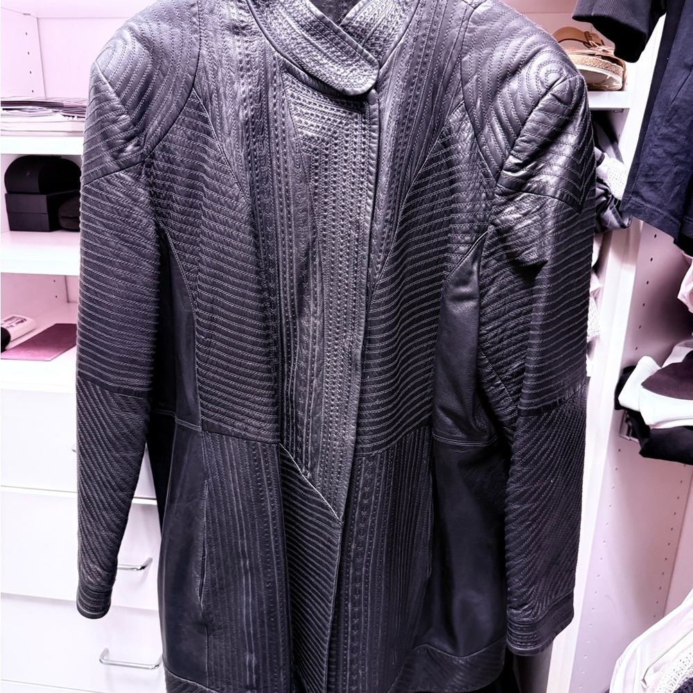Black Quilted Leather Men’s Jacket